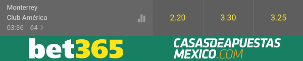 Bet365 Apuestas Liga MX - Monterrey vs América