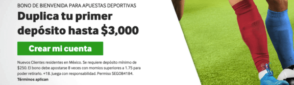 Betway - Bono de apuestas de $3000 MXN para México