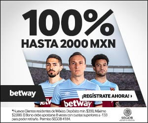 Betway México Bono Bienvenida 2000 pesos