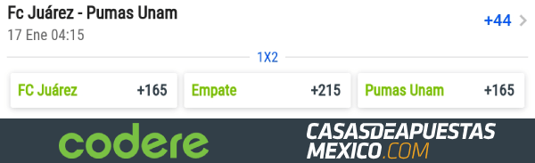 Momios de Apuestas - FC Juárez vs. Pumas UNAM - Liga MX 2020 Clausura