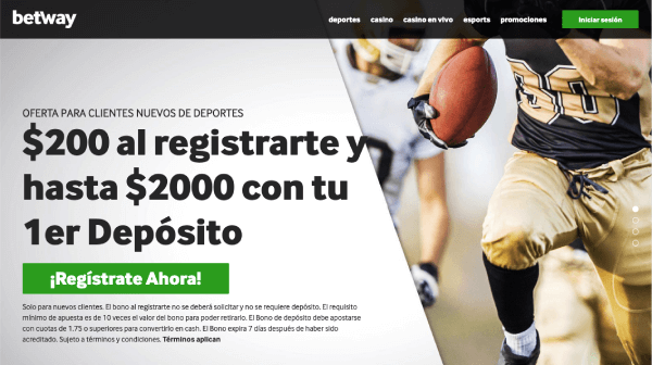 Betway México Opinion - Imagen del Homepage