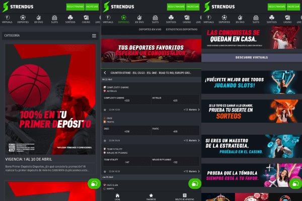 Strendus App - App de apuestas Caliente México - APK Android e iOS