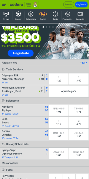 Codere Mexico App Apuestas Android iOS Descargar