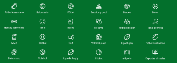 Ganabet México - Deportes disponibles