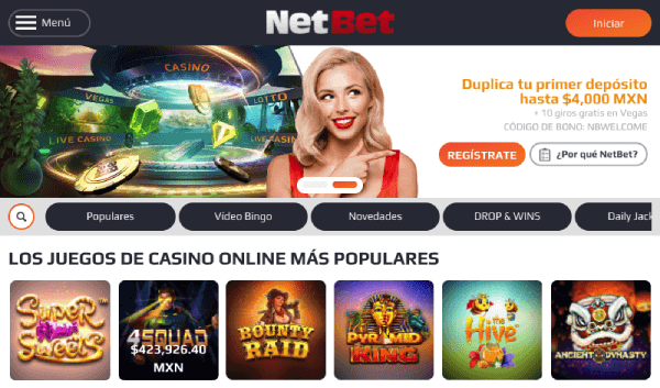 Netbet Casino en México - Promociones, ofertas y juegos