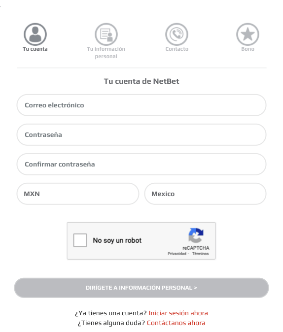 Netbet México - Cómo registrarse en Netbet MX