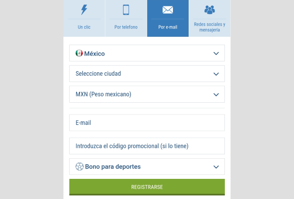 Registrarse 1xBet México - Registro Paso 4
