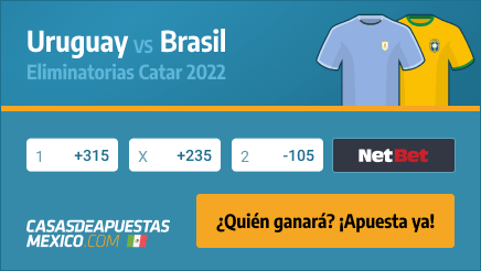 Apuestas Uruguay vs. Brasil - Eliminatorias Catar 2022 - 18/11/20