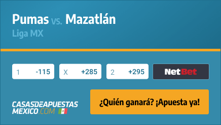 Apuestas Pronósticos Pumas vs. Mazatlán - Liga MX 17/01/21