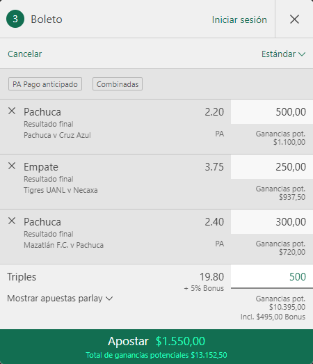 Bet365 Apuestas Acumuladas para México