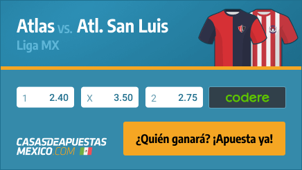 Apuestas Pronósticos Atlas vs. Atlético San Luis - Liga MX 02/03/21