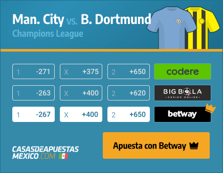 Apuestas Pronósticos Manchester City vs. Dortmund - Champions League 06/04/21