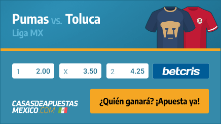 Apuestas Pronósticos Pumas vs. Toluca - Liga MX 10/01/22